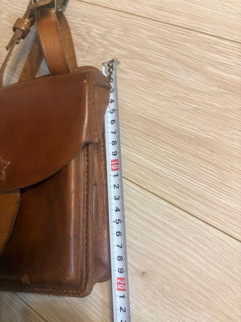 レザー 革製 図嚢 マップケース ウエストバッグ 星マーク ブラウン【レトロ】