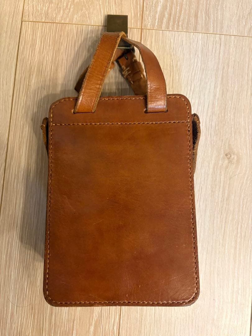 レザー 革製 図嚢 マップケース ウエストバッグ 星マーク ブラウン【レトロ】