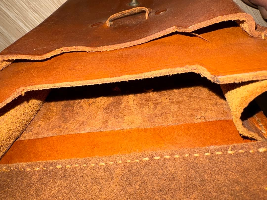 レザー 革製 図嚢 マップケース ウエストバッグ 星マーク ブラウン【レトロ】