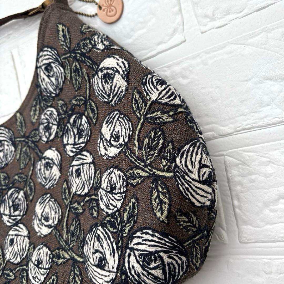 60303D ハンドメイド　ミナペルホネン　しずく型ショルダーバック