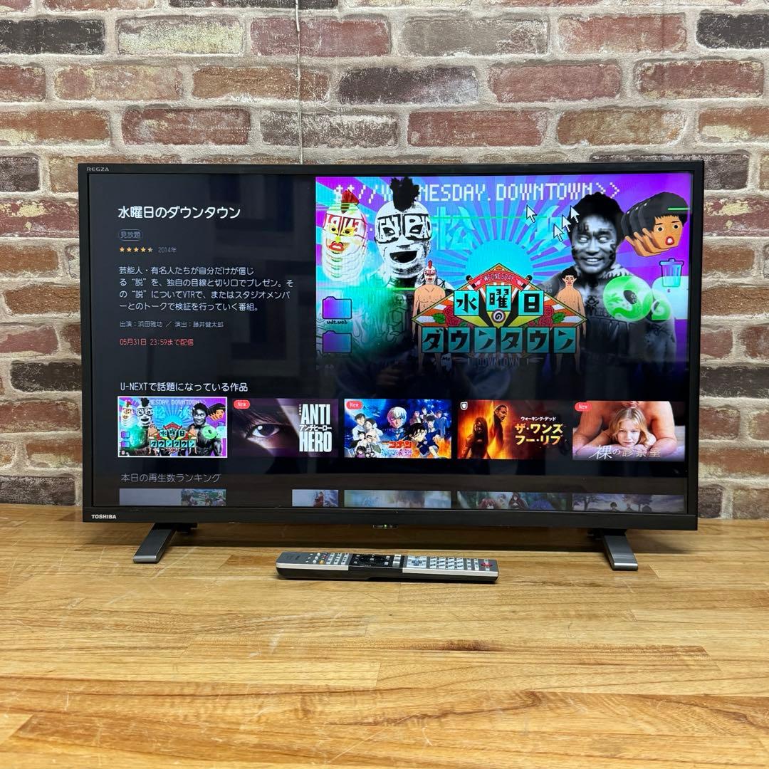 東芝 32V型 液晶テレビ 32V34 REGZA スマートテレビ 動画アプリ○