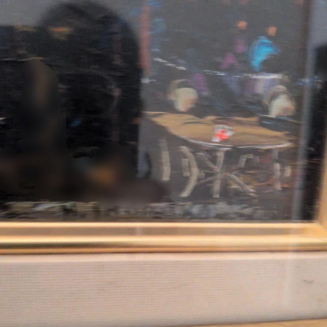 日本人画家　定岡宏作　油絵「PARIS街角」SMサイズ　サイン付！額付き