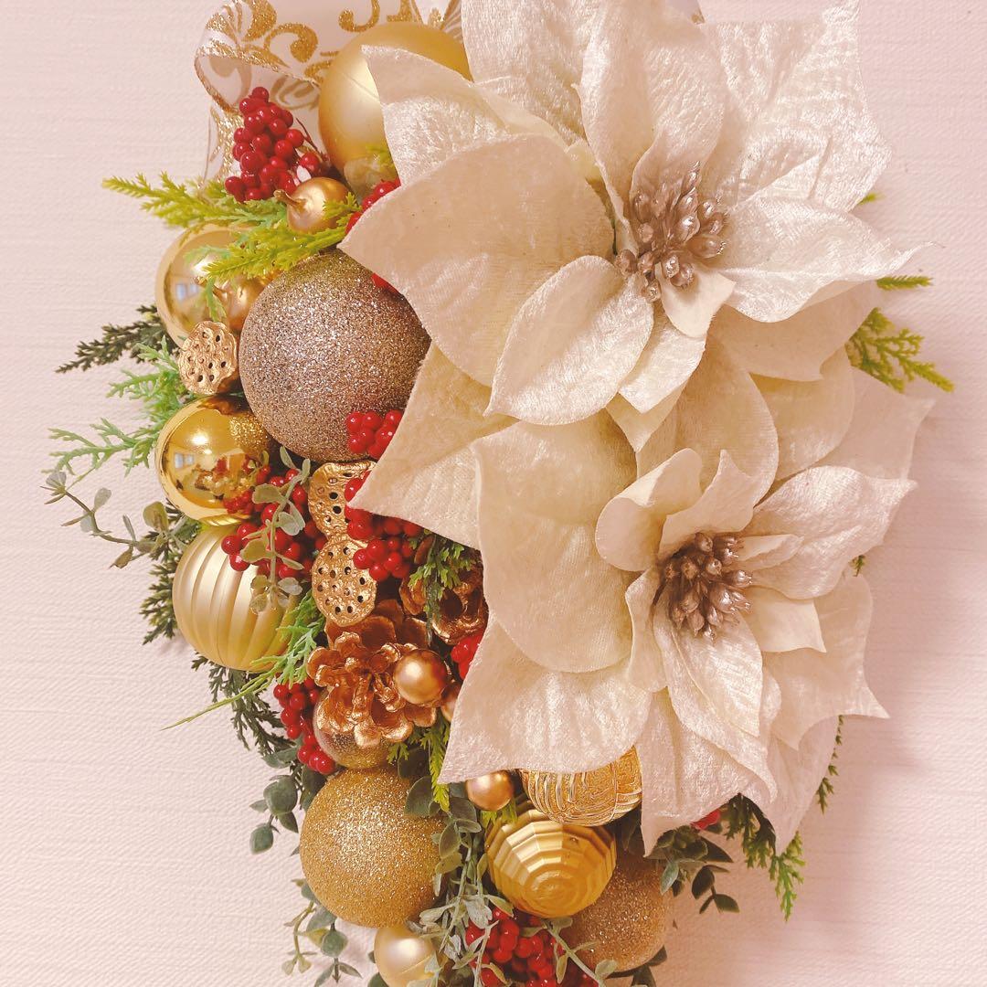 ✴︎受注制作豪華クリスマススワッグ✴︎クリスマスリース　フラワーリース　玄関リース