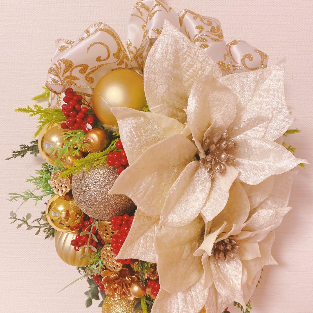✴︎受注制作豪華クリスマススワッグ✴︎クリスマスリース　フラワーリース　玄関リース
