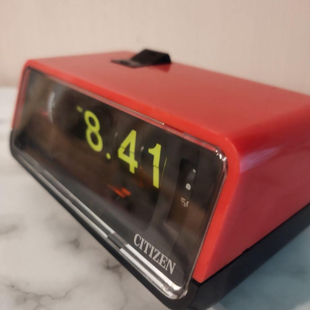 CITIZEN パタパタ時計 昭和レトロ 赤黒 美品50/60Hz