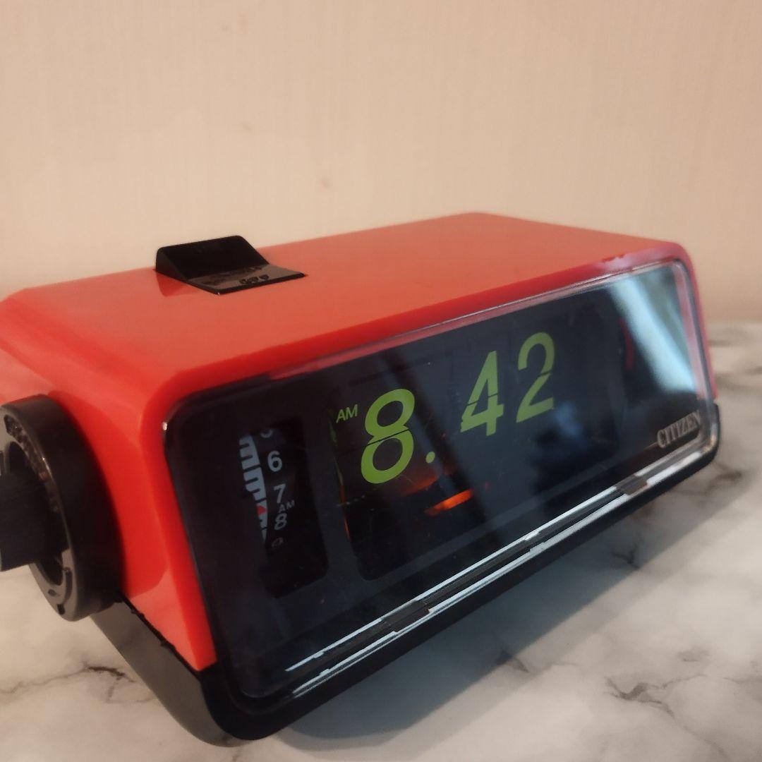 CITIZEN パタパタ時計 昭和レトロ 赤黒 美品50/60Hz