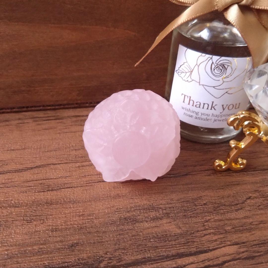 No.1232 つや消し マット フロスト ローズクォーツ 苺 オブジェ