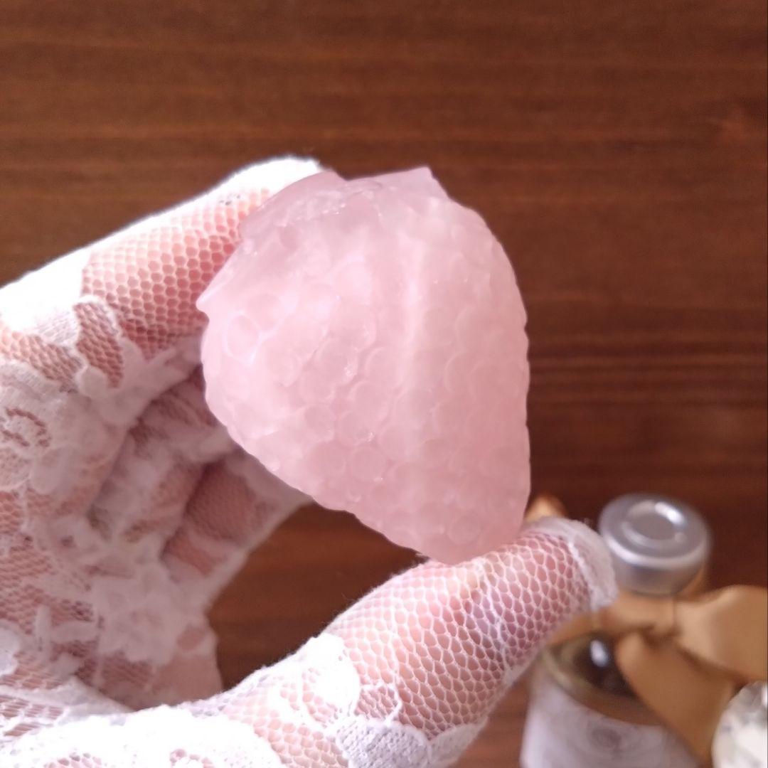 No.1232 つや消し マット フロスト ローズクォーツ 苺 オブジェ