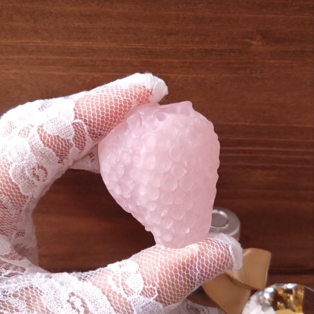 No.1232 つや消し マット フロスト ローズクォーツ 苺 オブジェ