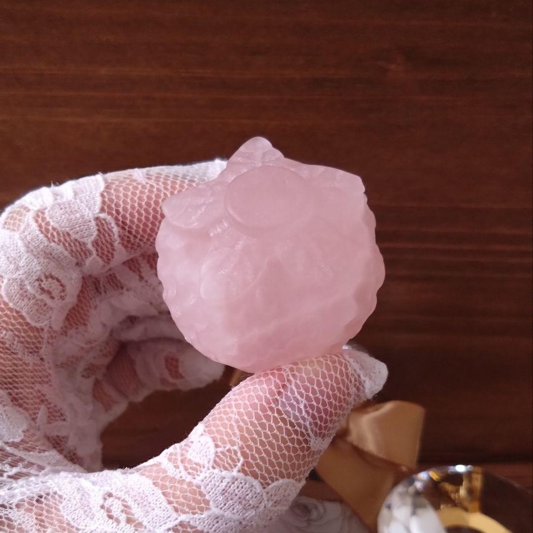 No.1232 つや消し マット フロスト ローズクォーツ 苺 オブジェ