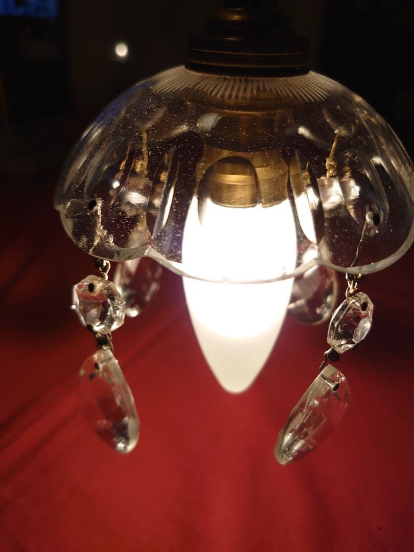 フランスアンティーク　プチシャンデリア　ペンダントランプ(灯具一式付)