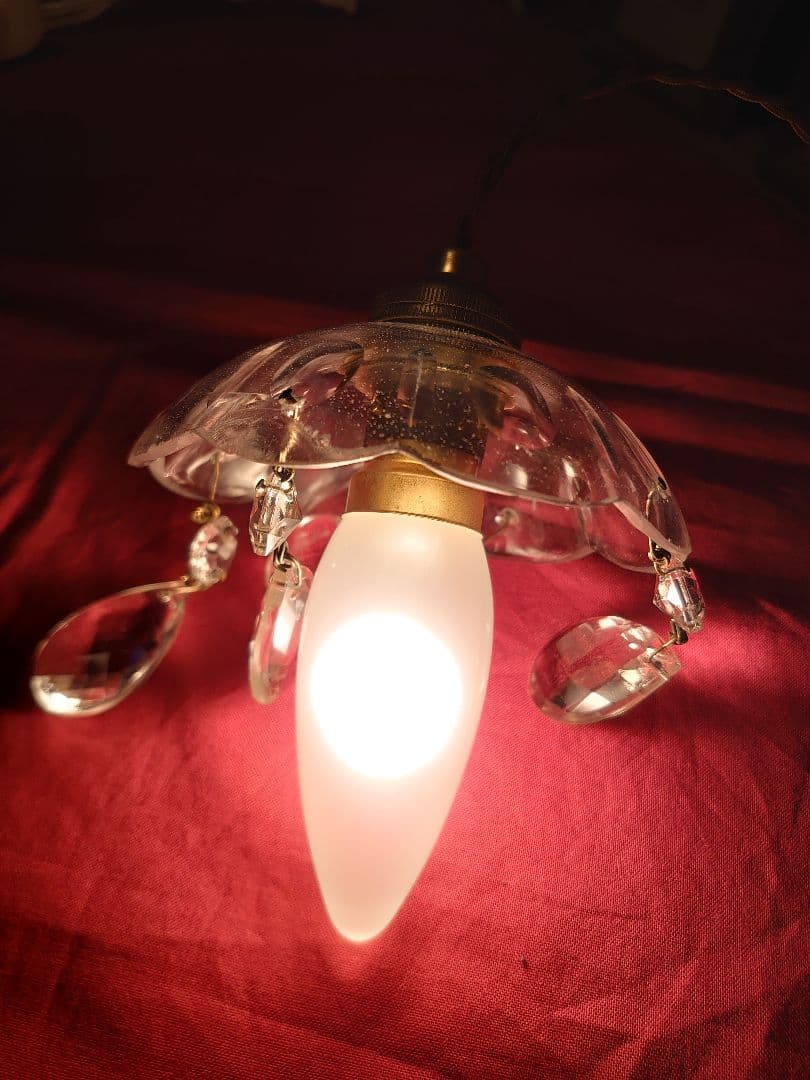 フランスアンティーク　プチシャンデリア　ペンダントランプ(灯具一式付)