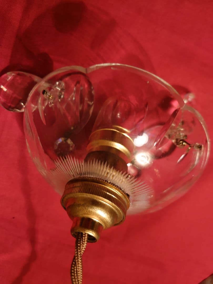 フランスアンティーク　プチシャンデリア　ペンダントランプ(灯具一式付)