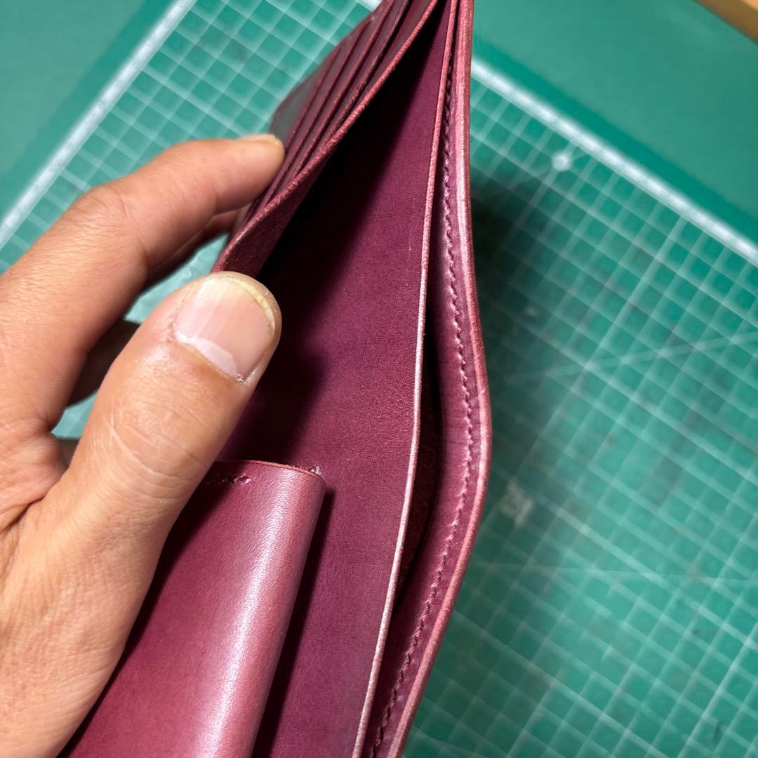 ブッテーロ☆バーガンディ2つ折りワインイタリアンレザー☆プエブロ☆ホーウィン