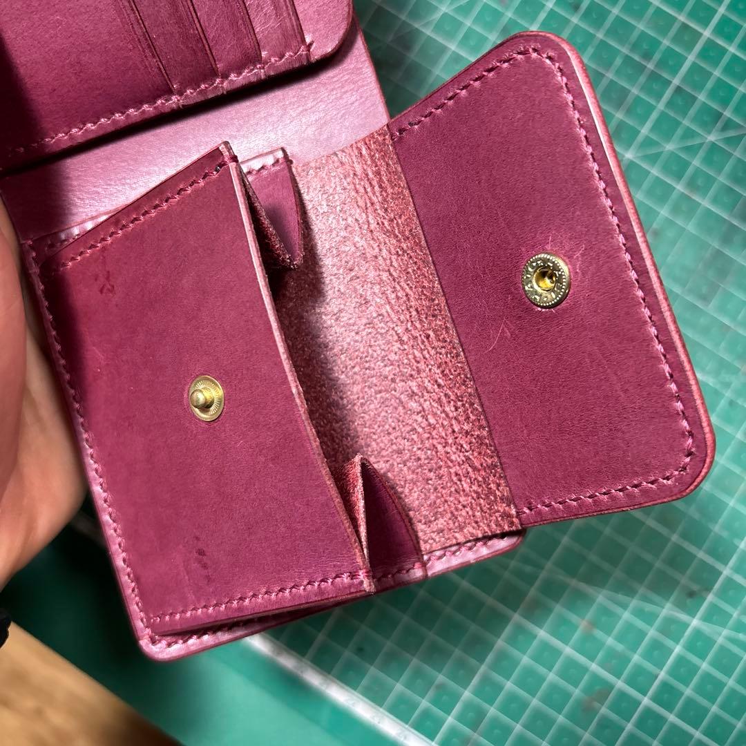 ブッテーロ☆バーガンディ2つ折りワインイタリアンレザー☆プエブロ☆ホーウィン