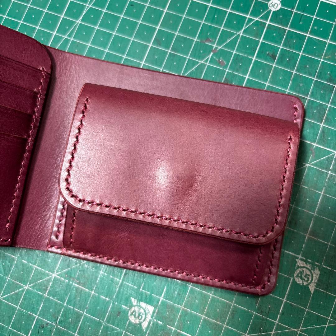 ブッテーロ☆バーガンディ2つ折りワインイタリアンレザー☆プエブロ☆ホーウィン