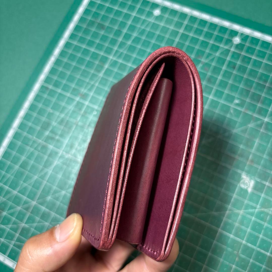 ブッテーロ☆バーガンディ2つ折りワインイタリアンレザー☆プエブロ☆ホーウィン