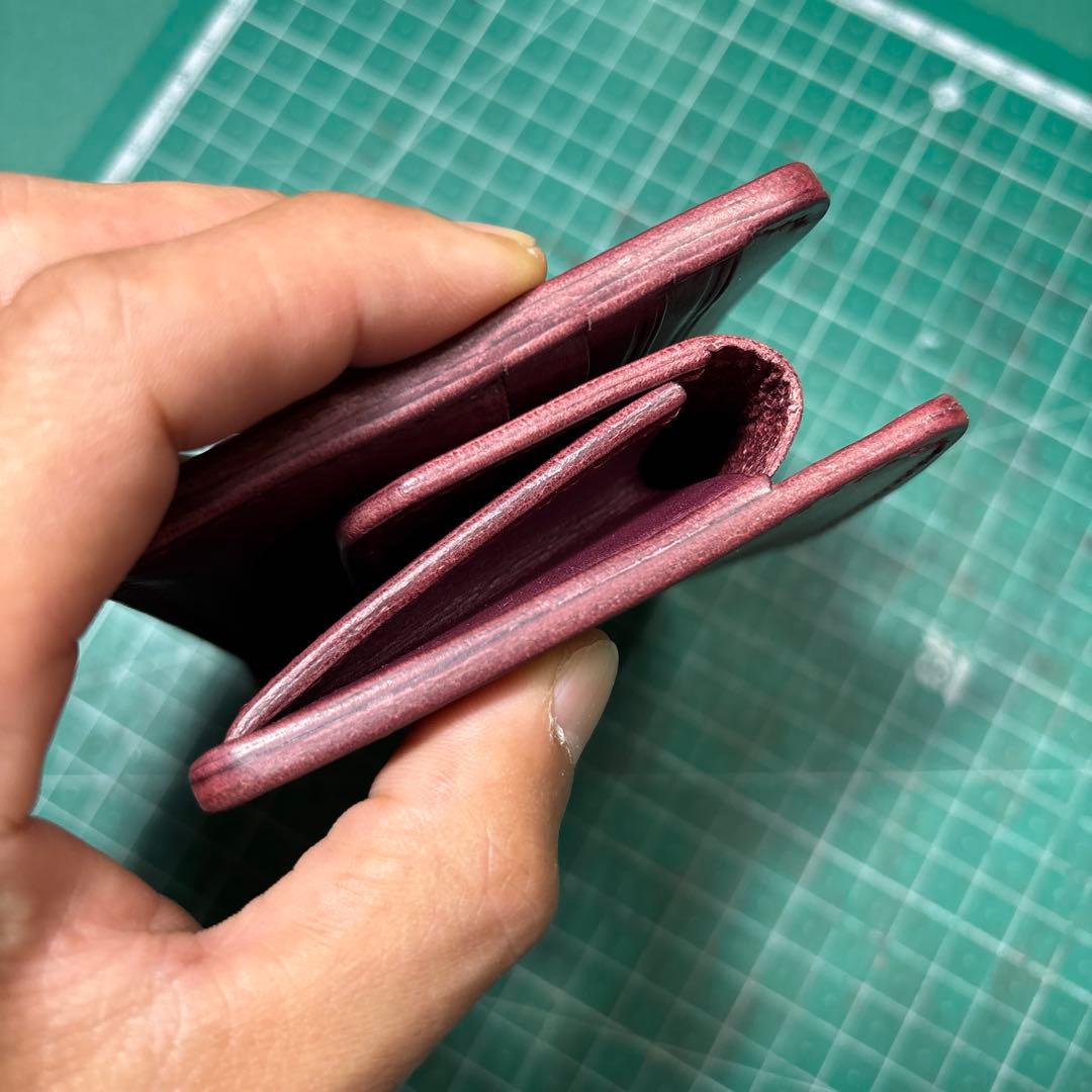 ブッテーロ☆バーガンディ2つ折りワインイタリアンレザー☆プエブロ☆ホーウィン