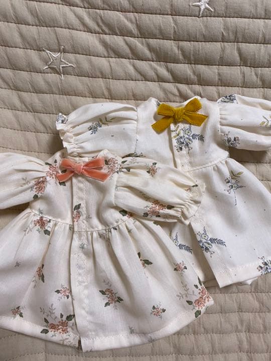 ハンドメイド　ソランちゃん　パフスリーブワンピース