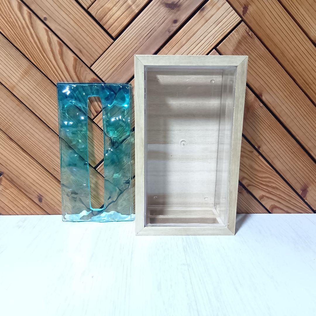 【1221】オーシャンアート　立体波紋　ウッドレジン　ティッシュケース　海雑貨