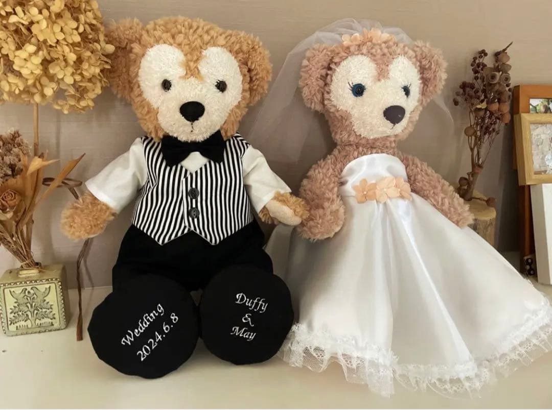 名入れ靴付　ダッフィー シェリーメイ ウエディング コスチューム 結婚式 衣装