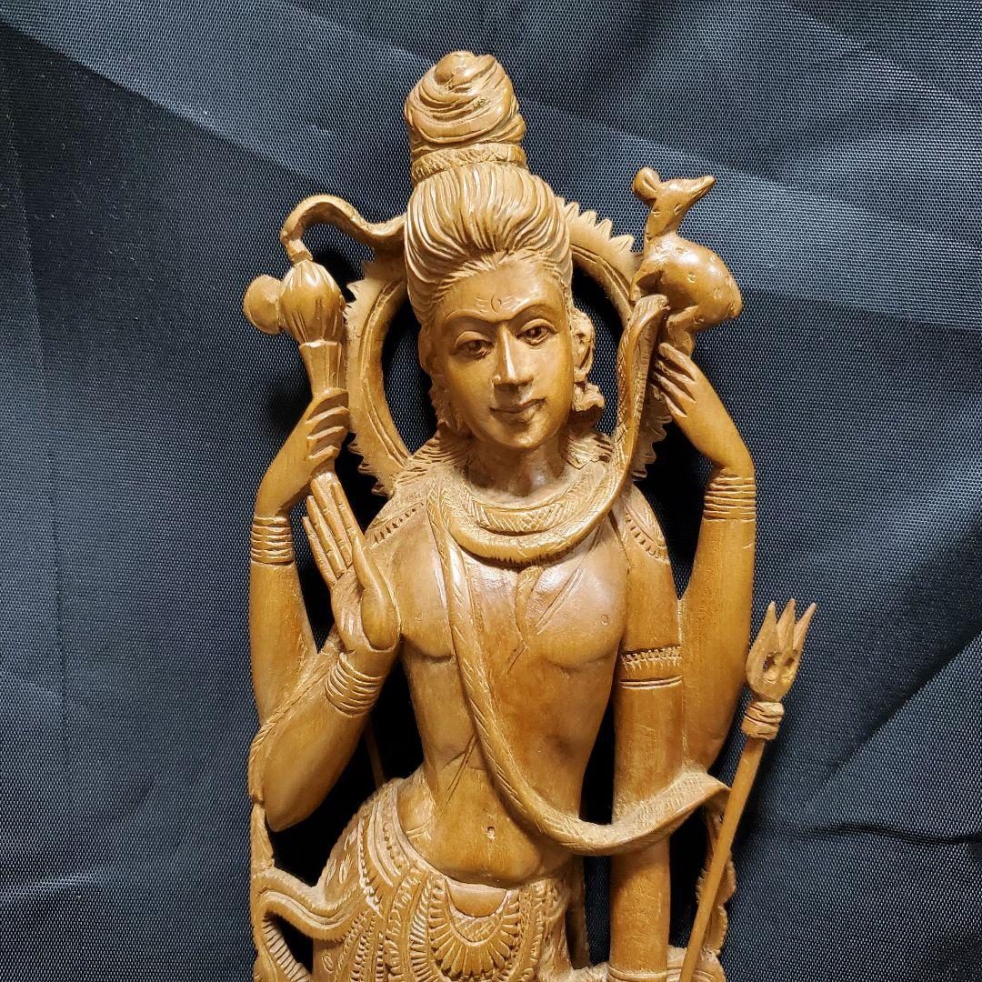 シヴァ神 インド神 木彫刻 仏像 観音 釈迦 仏様 如来 骨董品 仏教 宗教
