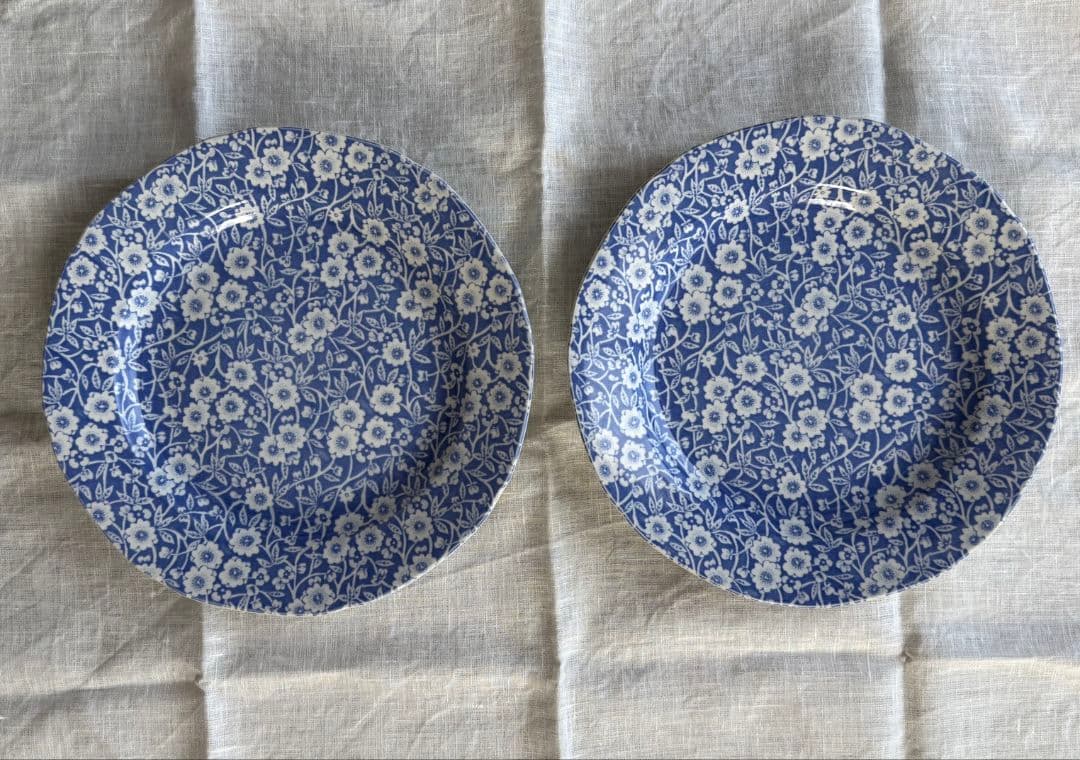 【2枚セット】バーレイ　限定キャリコ柄ペールブルー　21.5センチ