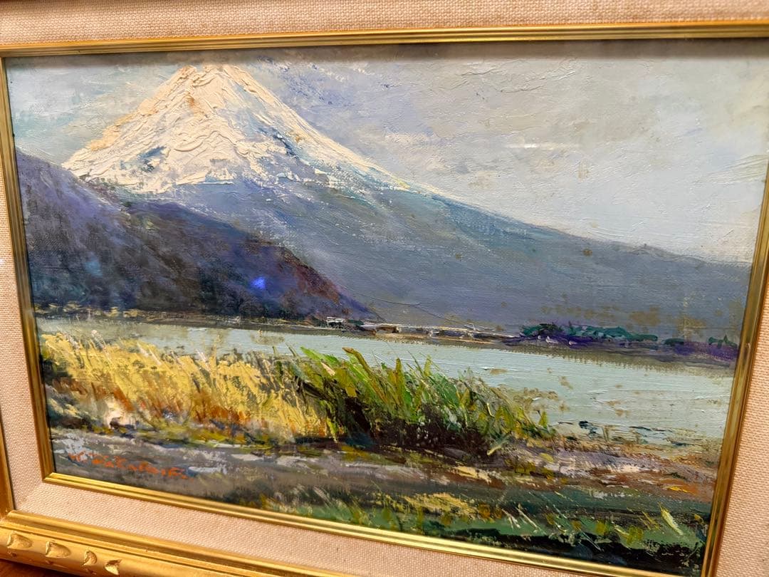 65.「川口湖の富士」髙橋一善 油絵