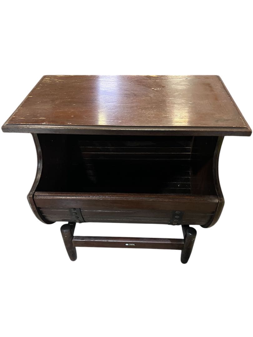 オールドカリモク　サイドテーブル　マガジンラック　花台　昭和レトロ