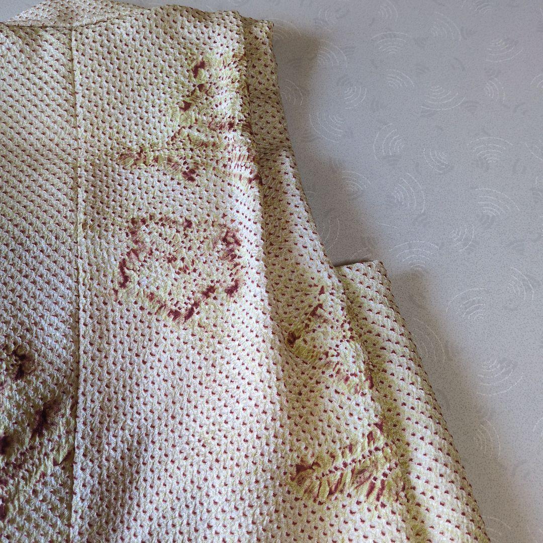 七五三３歳正絹総絞り手縫いの被布（中綿無し）クリーム色