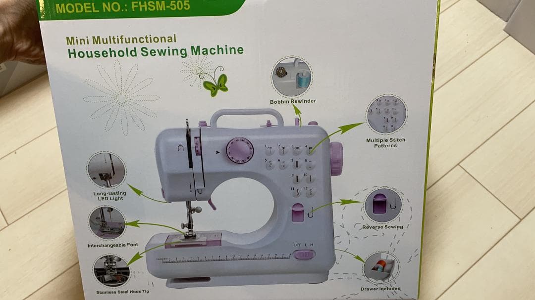 ミシン 家庭用ミシン コンパクト 小型 ミニ 12種 簡単 2way電源方式