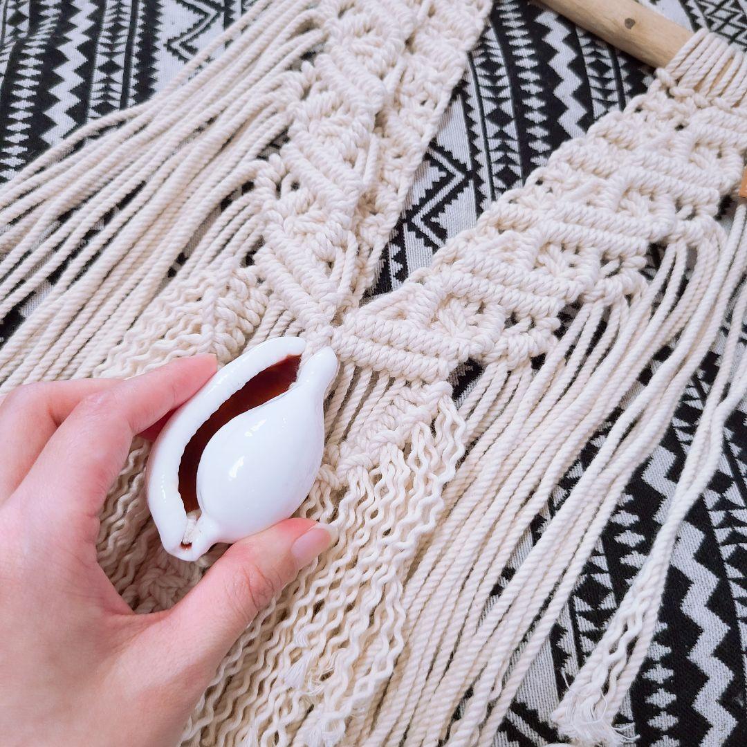 [20%offNO]72 ウミウサギのマクラメタペストリー