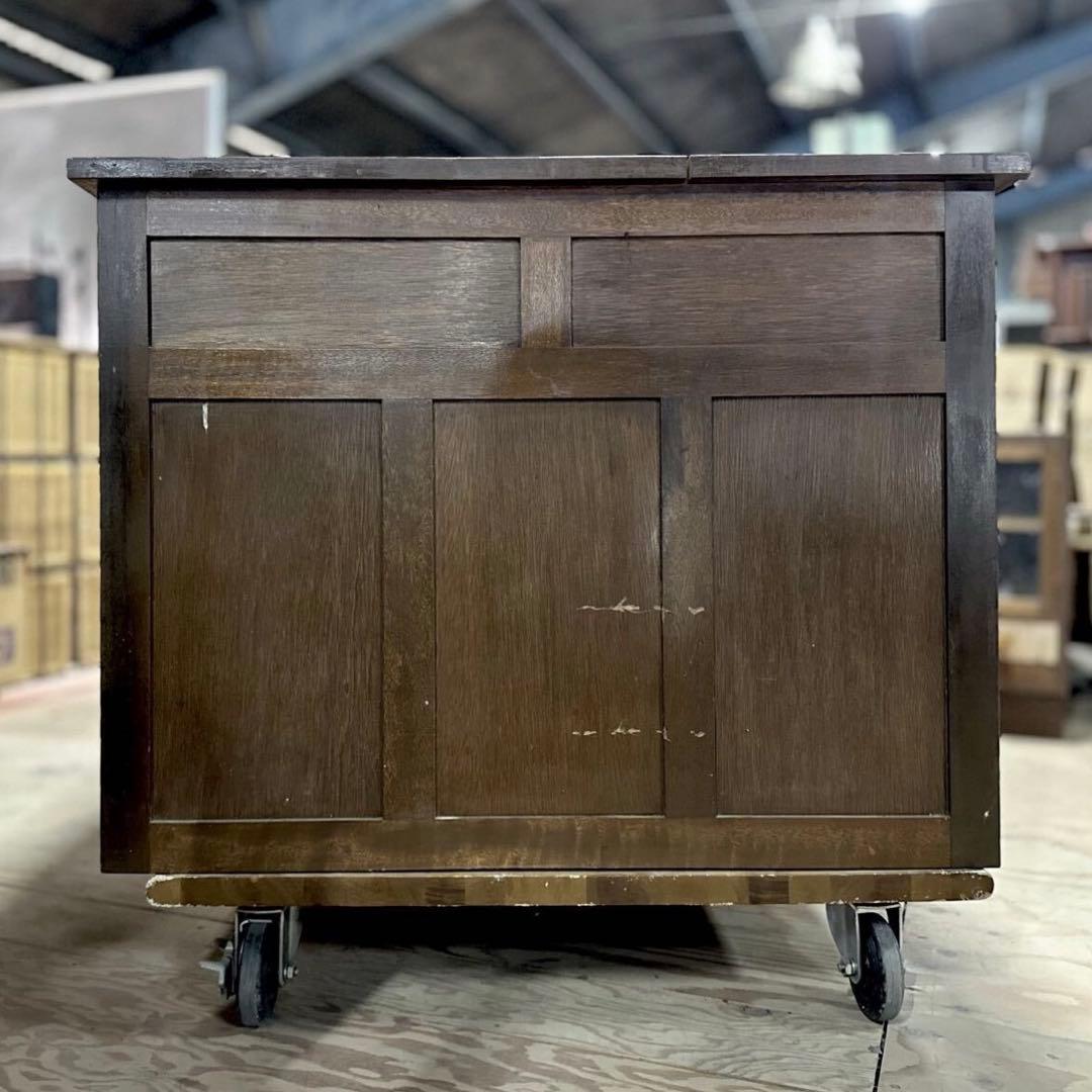 SNT1058 レトロ アンティーク 両袖デスク 机 テーブル 木製 作業台