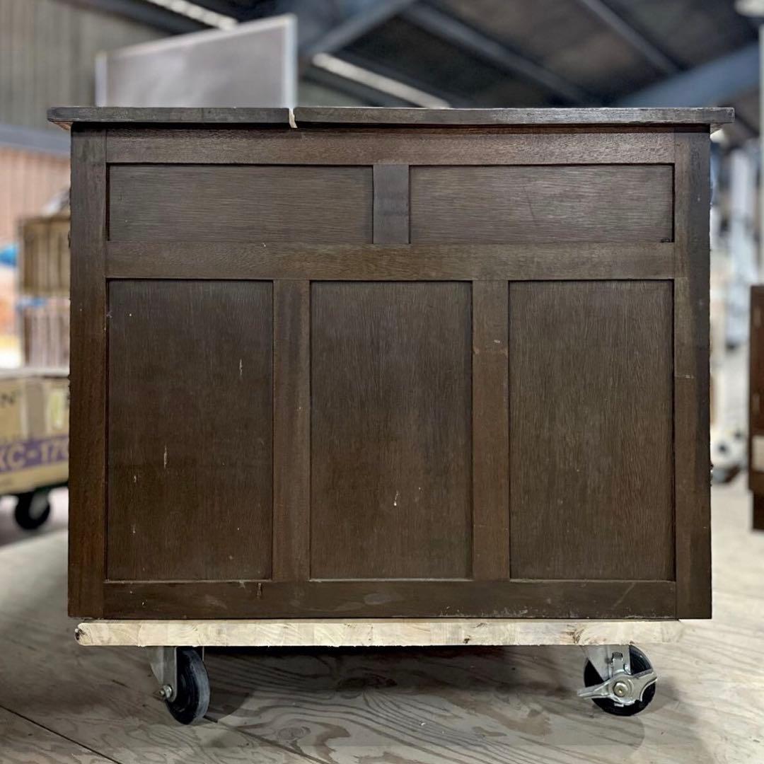 SNT1058 レトロ アンティーク 両袖デスク 机 テーブル 木製 作業台