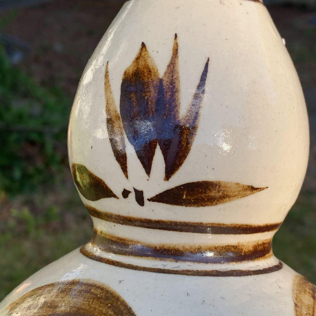 中国骨董　ひょうたん型　陶器　アンティーク　古美術　ひょうたん　花瓶　一輪挿し