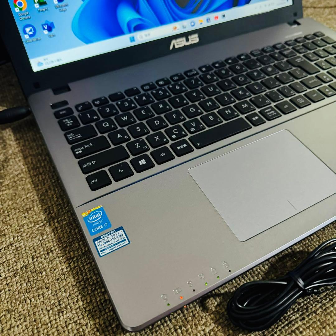 S265 ASUSノートパソコンi7メモリ8G高速SSD WEBカメラWin11