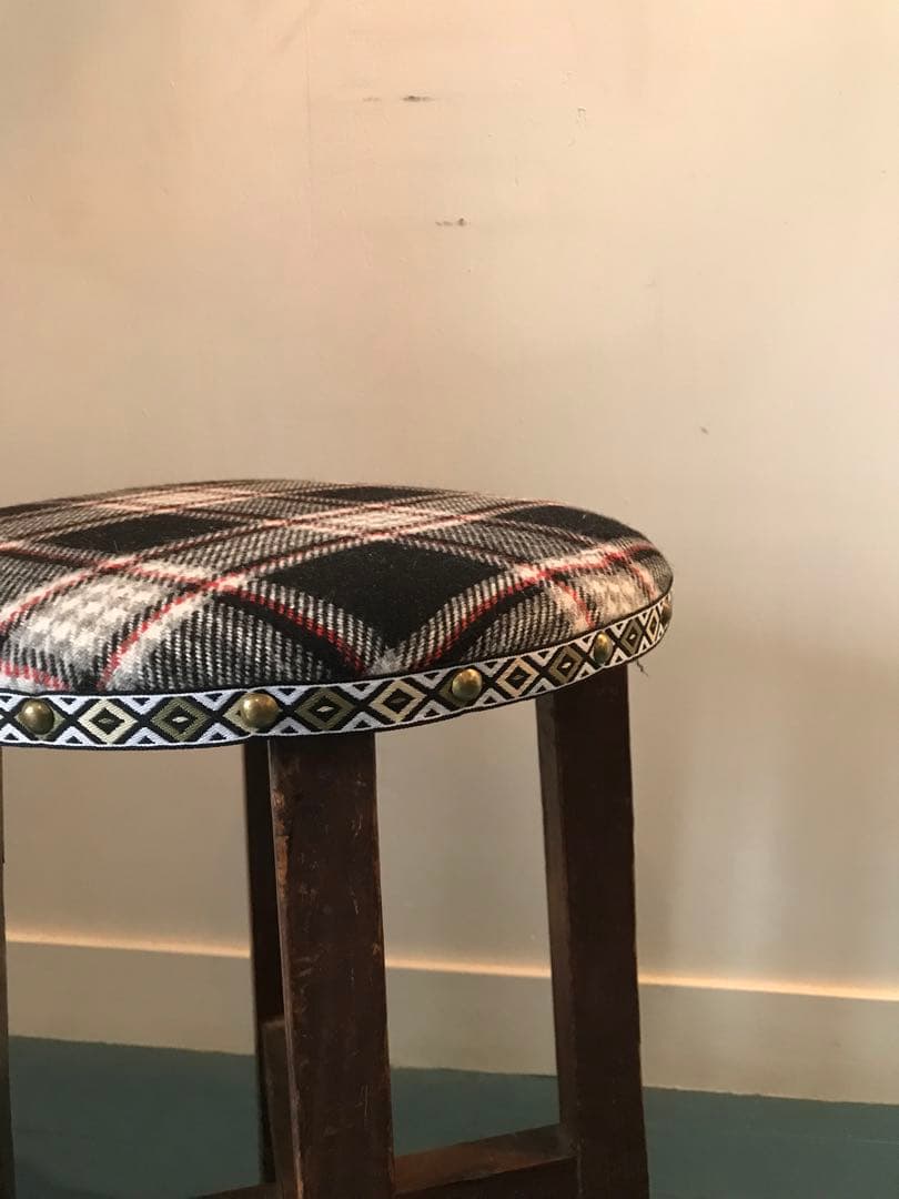 木製丸椅子　アンティーク　古道具