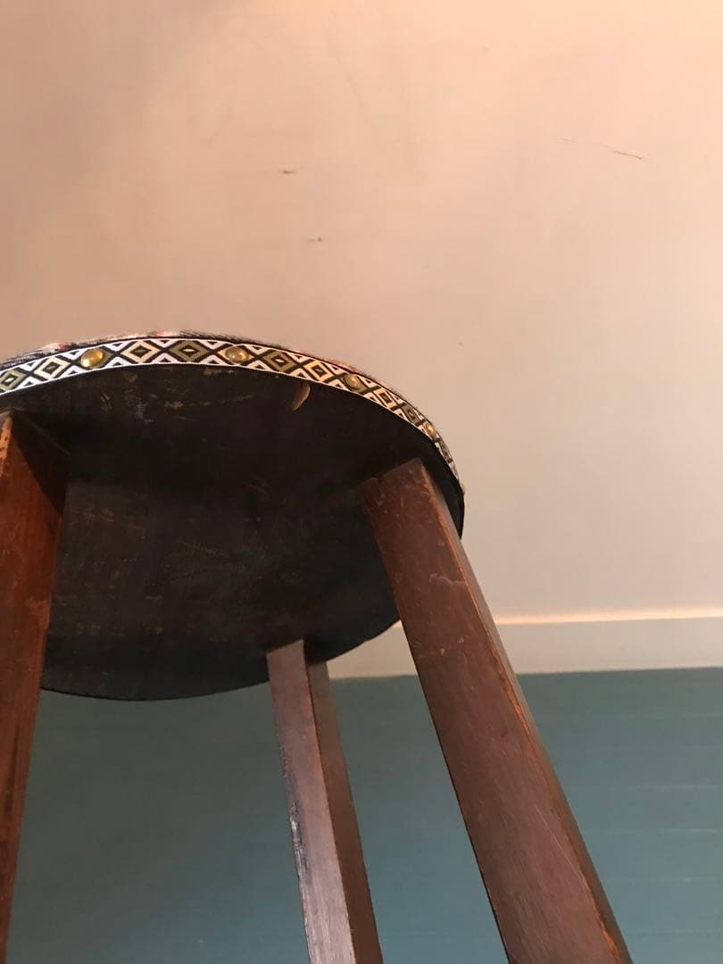 木製丸椅子　アンティーク　古道具