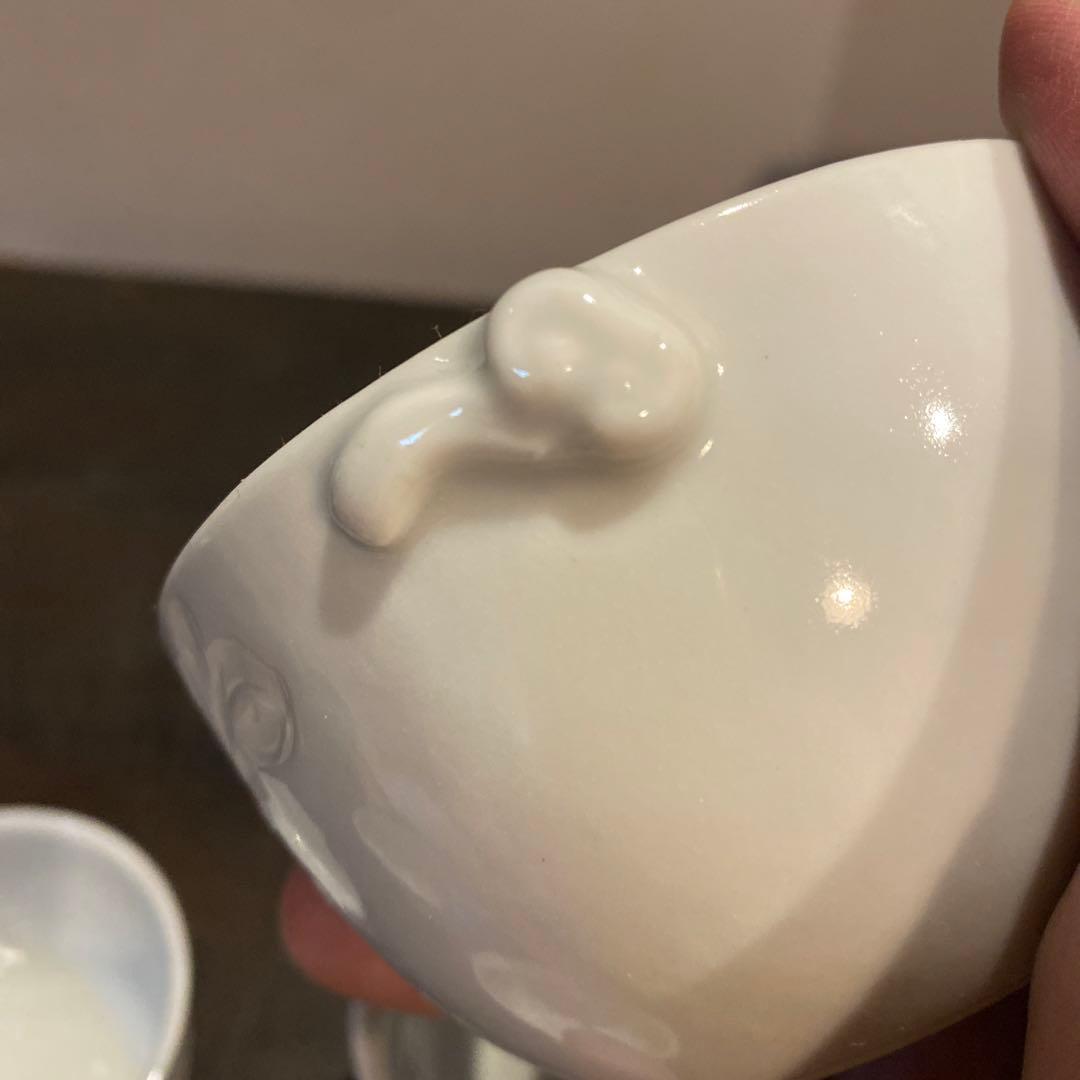 出石焼白磁陰刻花図煎茶器セット