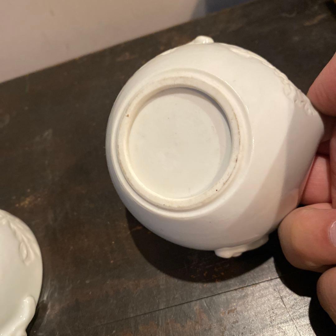 出石焼白磁陰刻花図煎茶器セット