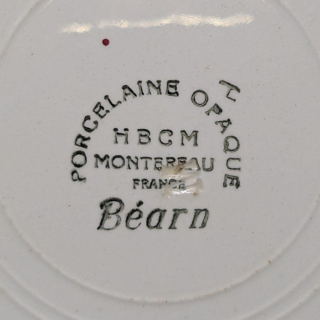 フランス　クレイユモントローBearnバスク柄プレート平皿