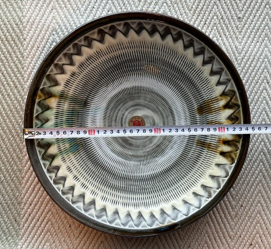 小鹿田焼　大皿　直径34.5センチ 未使用。