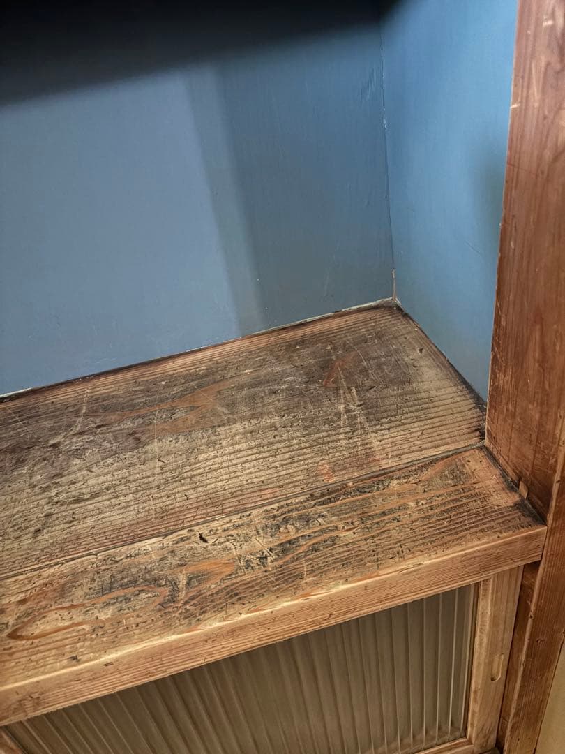 ヴィンテージ 古材　食器棚　コレクション棚　キャビネット