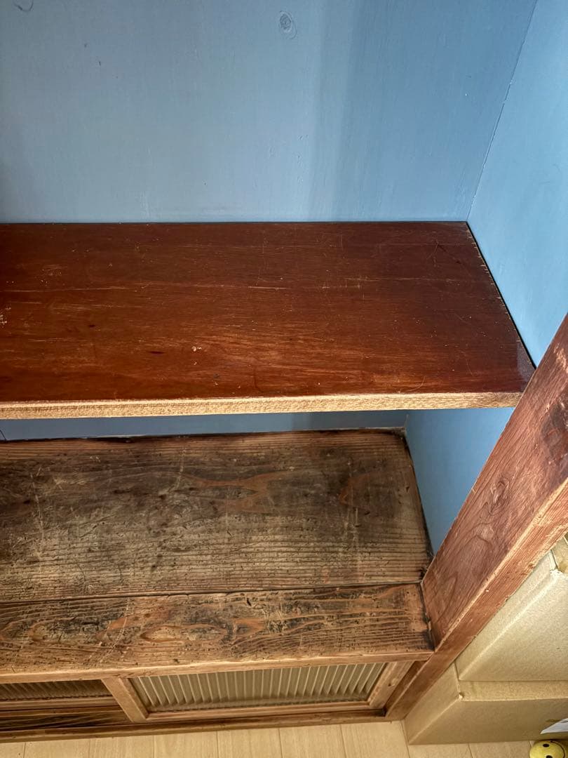 ヴィンテージ 古材　食器棚　コレクション棚　キャビネット