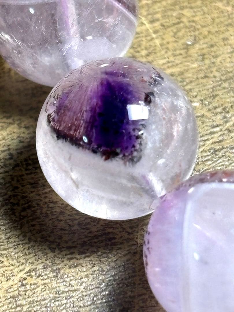 【新入荷】　スーパーセブンブレスレット約10㎜（新品未使用）鉱物多め　高品質