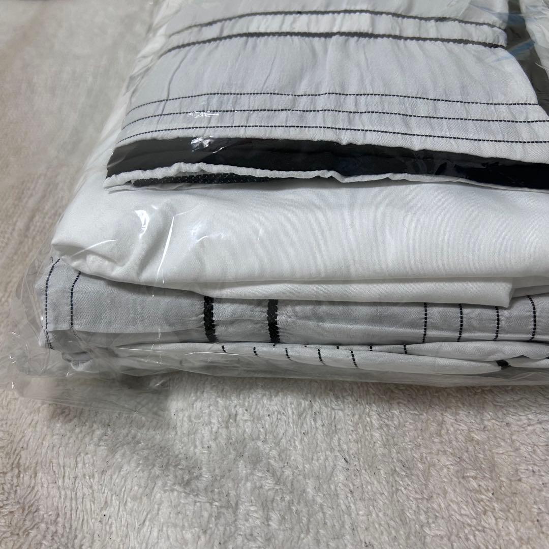 ART OF BLACK white×black ストライプ 布団カバーセット