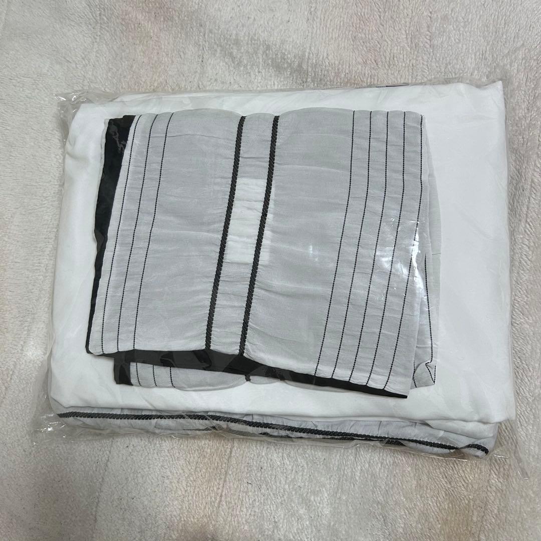 ART OF BLACK white×black ストライプ 布団カバーセット