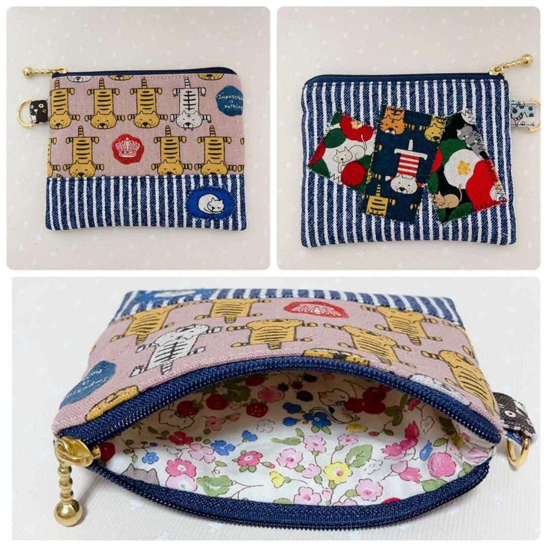 ひまわり。 パッチワークトートバッグ ねこフェイスチャーム