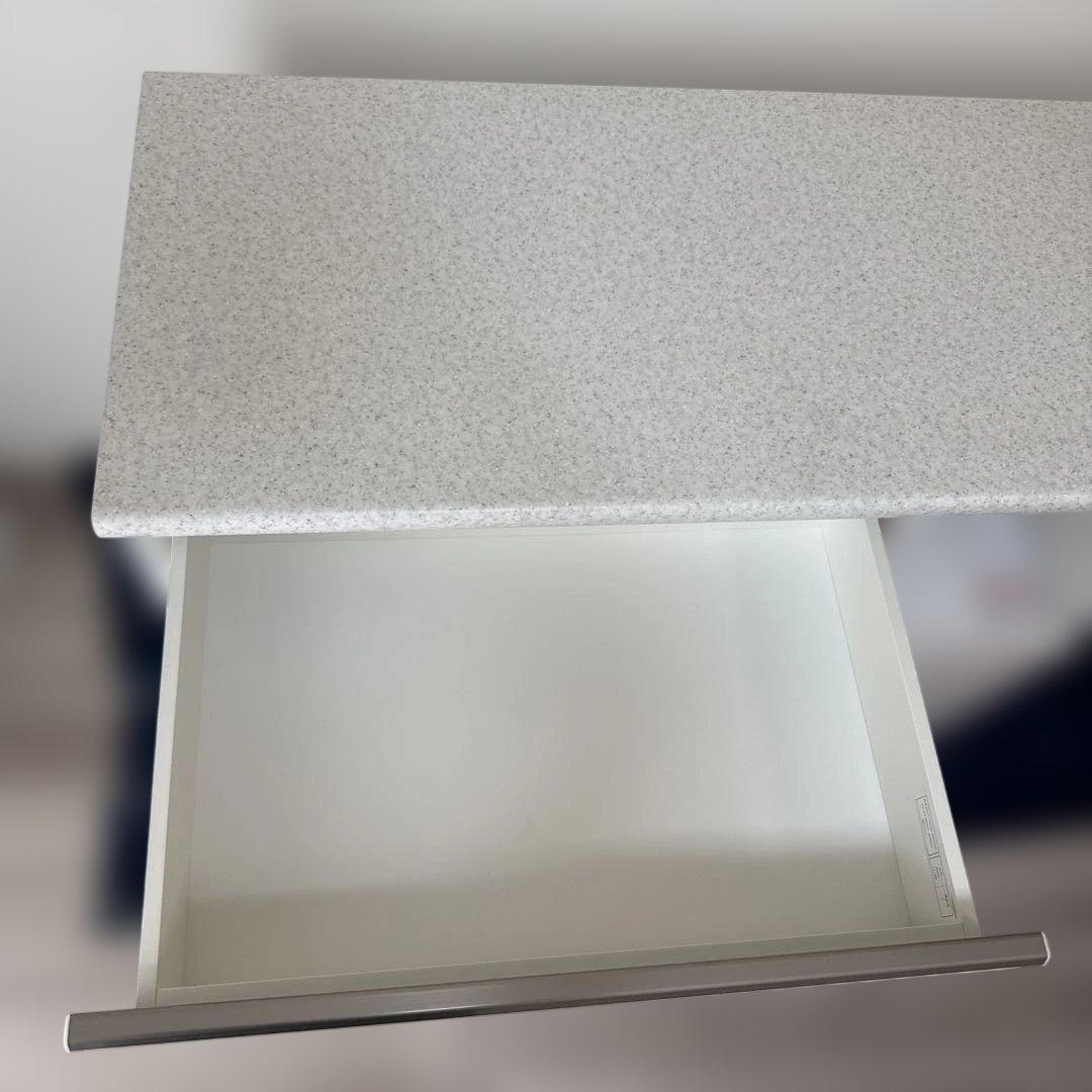 ニトリ　アルミナ2 幅100cm ホワイト キッチンカウンター 食器棚