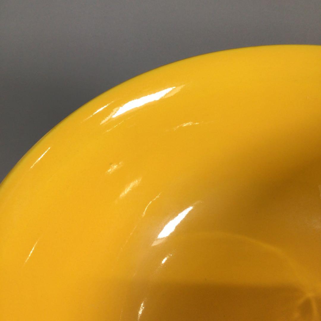 Ｐ６８２　菓子鉢　『平安　赤沢露石造』『黄交趾』『深鉢』　共箱　菓子器